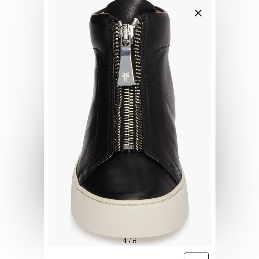 Frye Lena Black High-Top Sneakers with Zipper